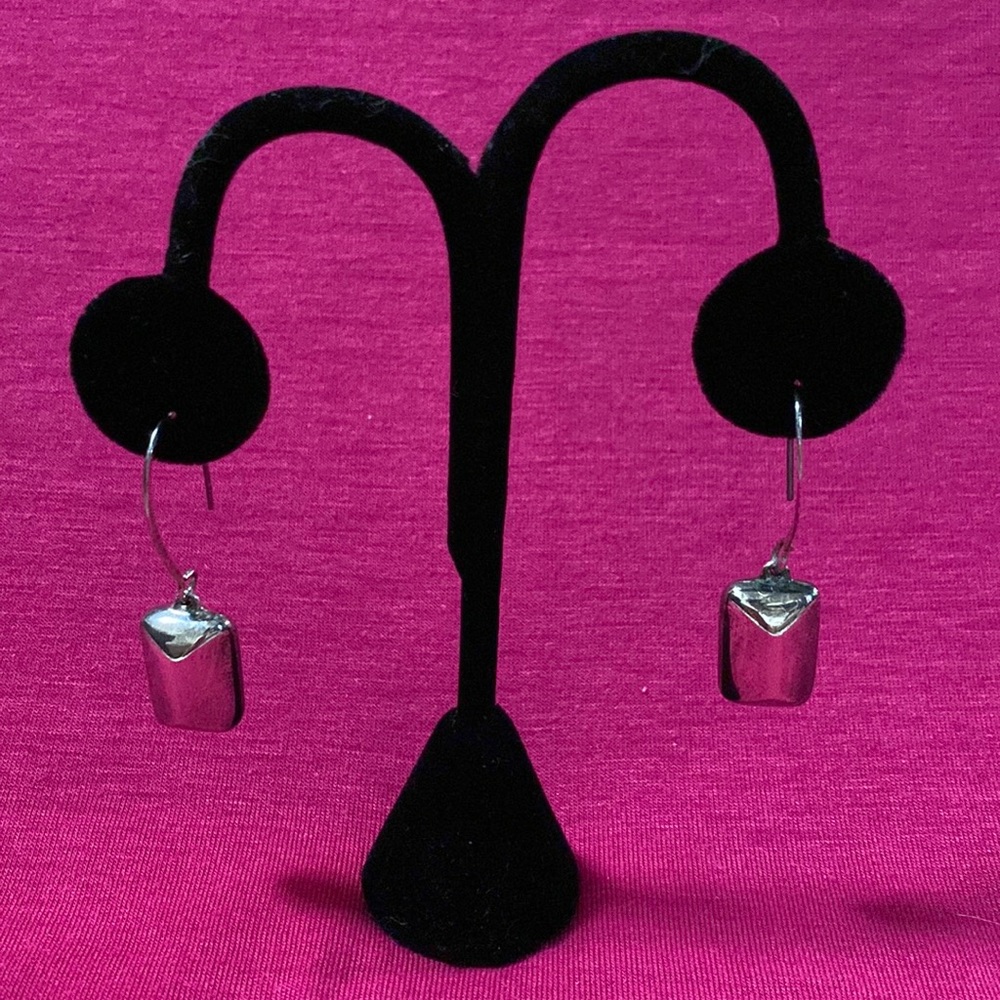 Sterling Silver Faceted Earring.